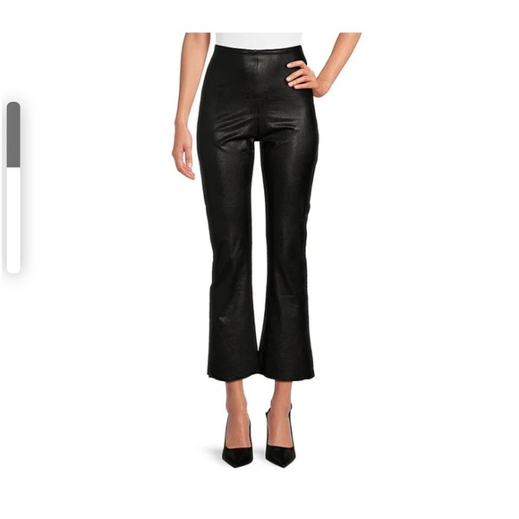 Commando Black Faux Leather Pull On High Rise Crop Flare Size M - Picture 1 of 9